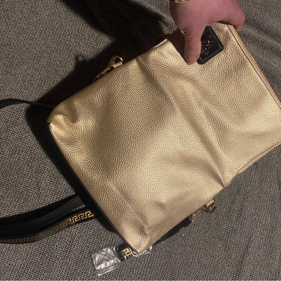 Versace Two-Tone Gold and Black Crossbody with Medusa logo & Key Strap(s) - Picture 15 of 16